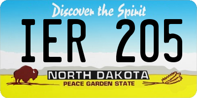 ND license plate IER205