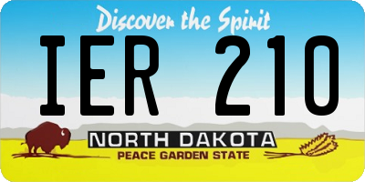 ND license plate IER210