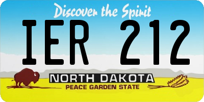 ND license plate IER212
