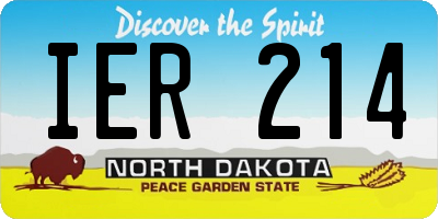 ND license plate IER214