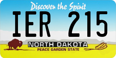 ND license plate IER215