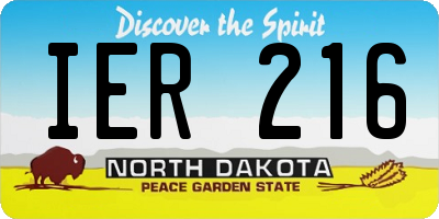 ND license plate IER216