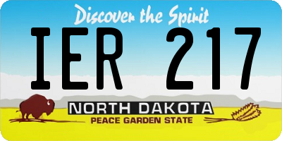 ND license plate IER217