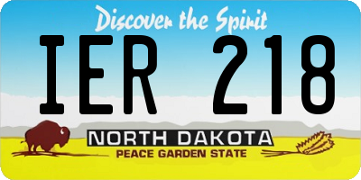 ND license plate IER218