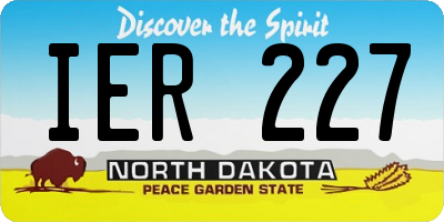 ND license plate IER227