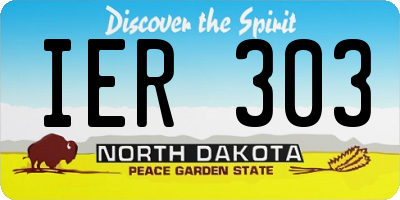 ND license plate IER303