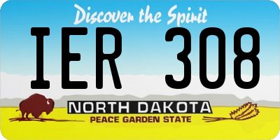 ND license plate IER308
