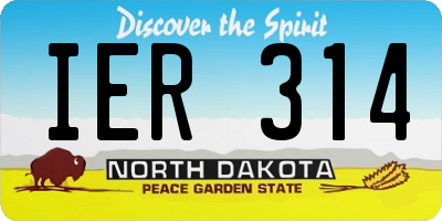 ND license plate IER314