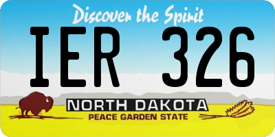 ND license plate IER326