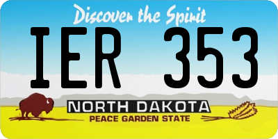 ND license plate IER353