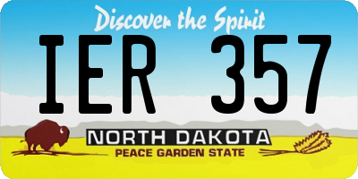 ND license plate IER357