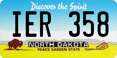 ND license plate IER358