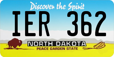 ND license plate IER362