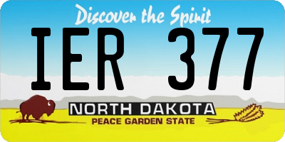 ND license plate IER377