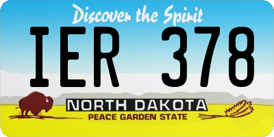 ND license plate IER378