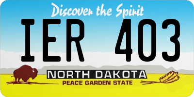 ND license plate IER403
