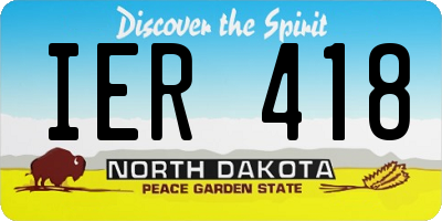 ND license plate IER418