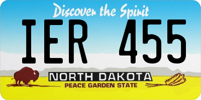 ND license plate IER455