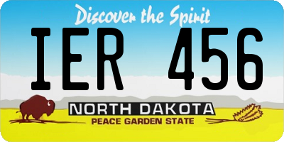 ND license plate IER456