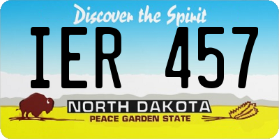 ND license plate IER457