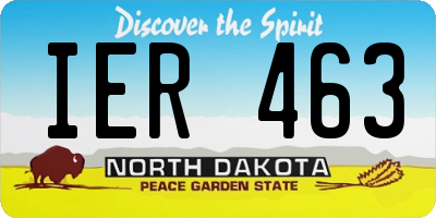ND license plate IER463