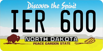 ND license plate IER600