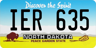 ND license plate IER635