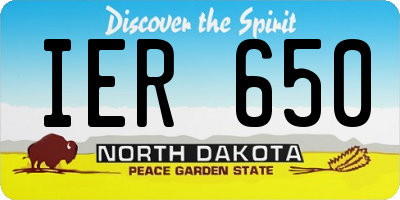 ND license plate IER650