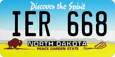 ND license plate IER668