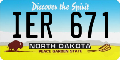 ND license plate IER671
