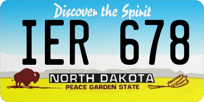 ND license plate IER678