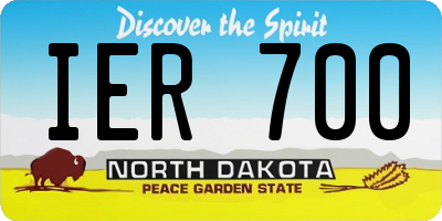 ND license plate IER700