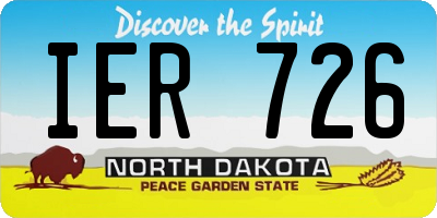 ND license plate IER726