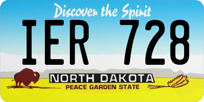 ND license plate IER728