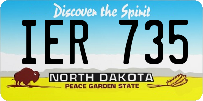 ND license plate IER735
