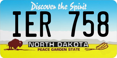 ND license plate IER758