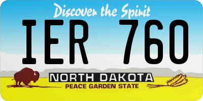ND license plate IER760