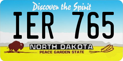 ND license plate IER765
