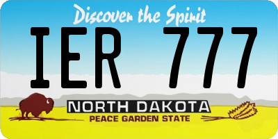 ND license plate IER777