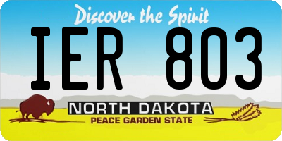 ND license plate IER803