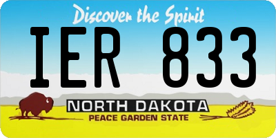 ND license plate IER833