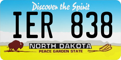ND license plate IER838