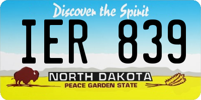 ND license plate IER839