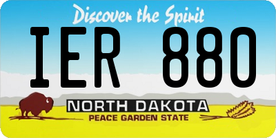 ND license plate IER880