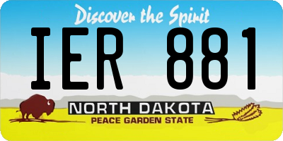 ND license plate IER881