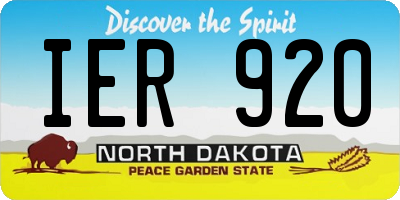 ND license plate IER920