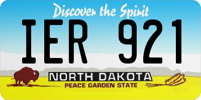 ND license plate IER921