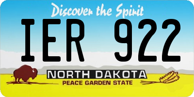 ND license plate IER922