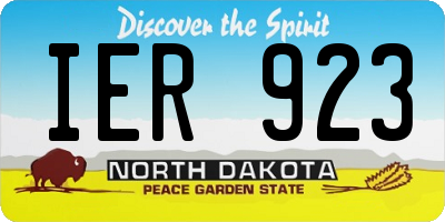 ND license plate IER923