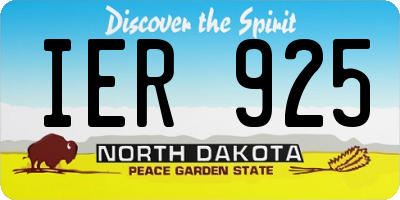 ND license plate IER925